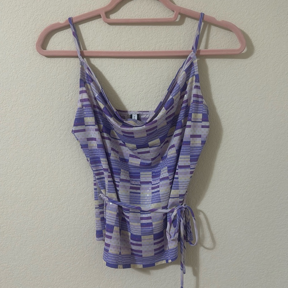 Y2K Forever 21 Purple Cowl Neck Blouse